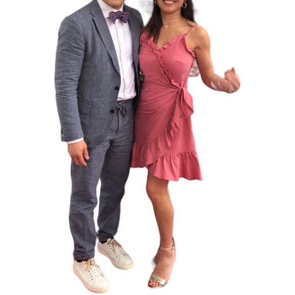 Rebecca Taylor linen sleeveless ruffle wrap dress - Picture 4 of 12